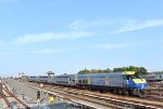 LIRR Train # 6508 entering the station with DE30AC # 413 on the point 